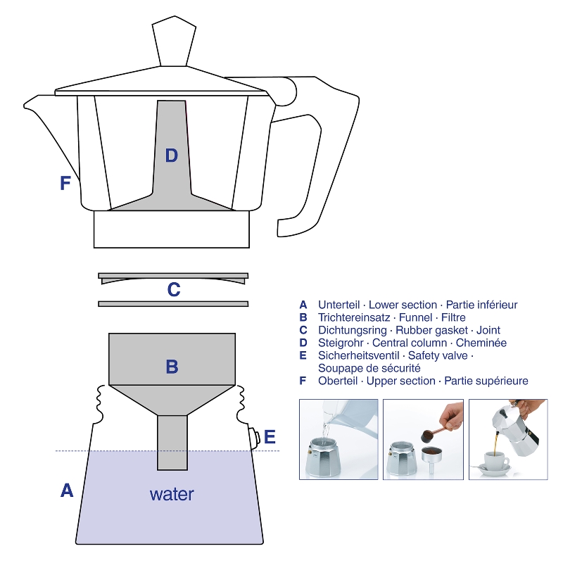 Machine à café,Percolateur à expresso en aluminium de Type italien,3 à 12  tasses,appareil ménager octogonal en - Type 3-Cup