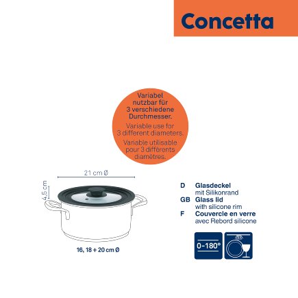 Flexibler Glasdeckel Concetta