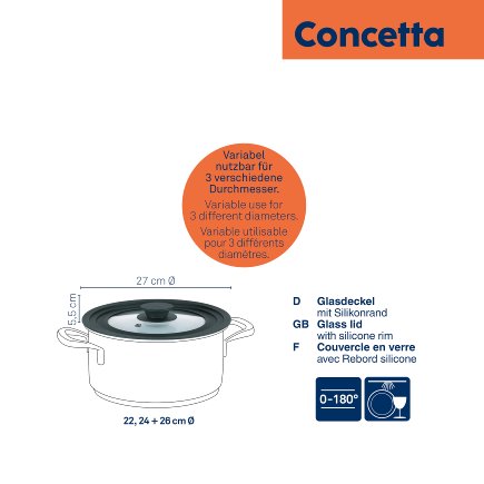 Flexibler Glasdeckel Concetta