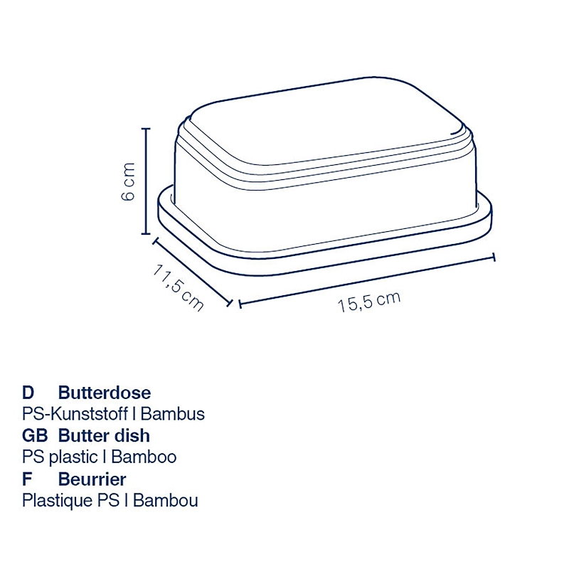 moha Beurrier Beurre Frais Inox Acrylique 19.8x10.8cm 6938056 - acheter  chez