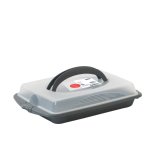 Boîte De Transport Alimentaire 45x35x9,5 Cm - Avec Couvercle Transparent Et Poignée, Hermétique, Pour Gâteaux Et Repas
