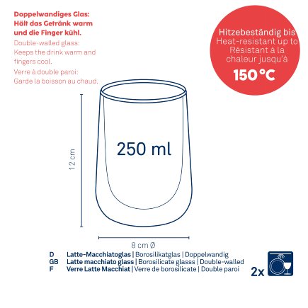 Latte-Macchiato glass Fontana set of 2