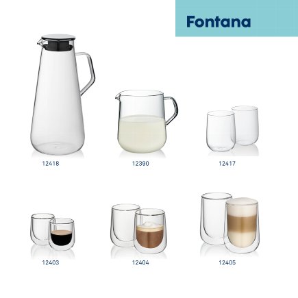 Latte-Macchiato glass Fontana set of 2