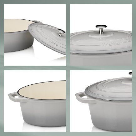 Cocotte Calido Oval Gris