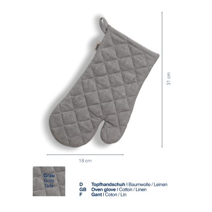 Oven glove Puro grey