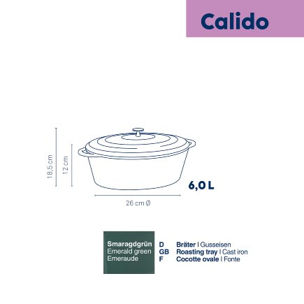 Bräter Calido Oval Smaragdgrün