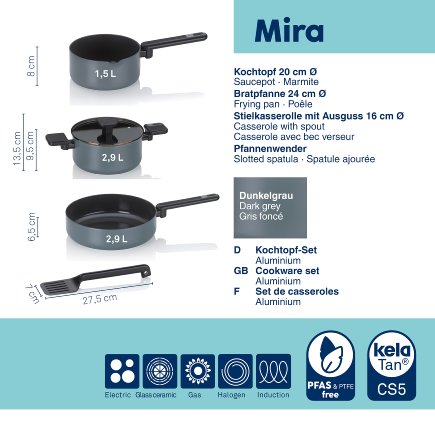 Cookware set Mira 5pcs
