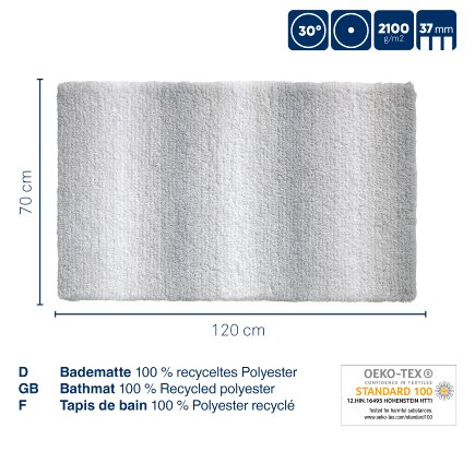 Tapis de bain Ombre bleu géle