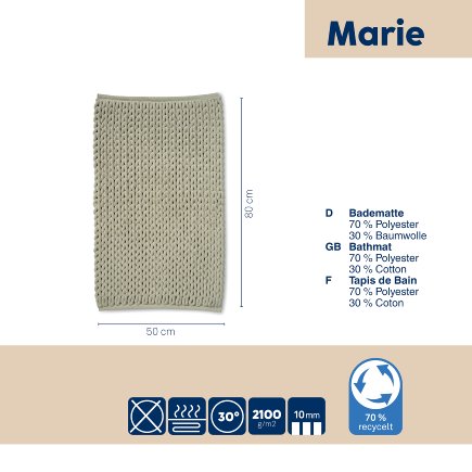 Tapis de bain Masha gris clair