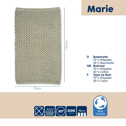 Bathmat Masha light grey