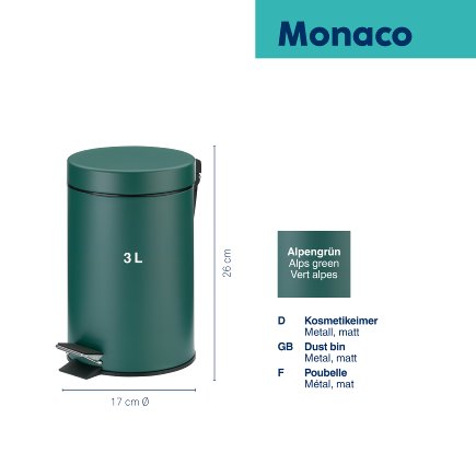 Cosmetic bin Monaco matt 3L