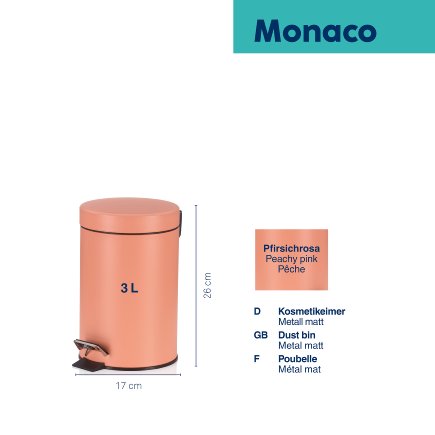 Poubelle à cosmétiques Monaco matt 3L