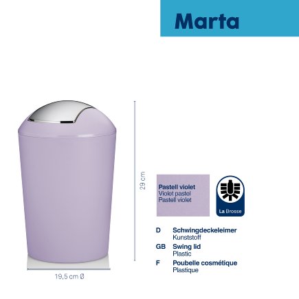 Swing lid bin Marta 5L