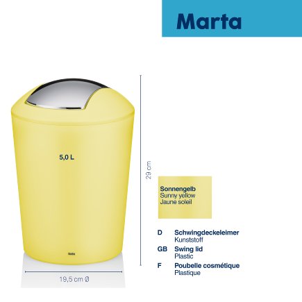 Poubelle cosmétique Marta 5L