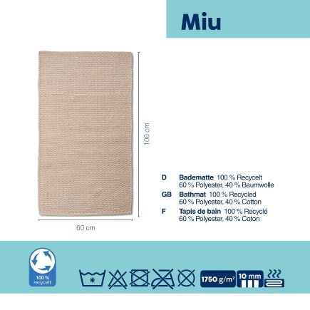 Tapis de bain Miu rose nuage