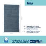 Tapis de bain Miu bleu fumée
