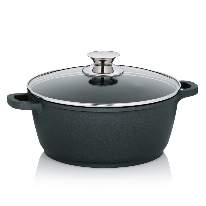 Kela Fleischtopf Kerros Aluguss schwarz 10,5cm 24,0cmØ 3,2l