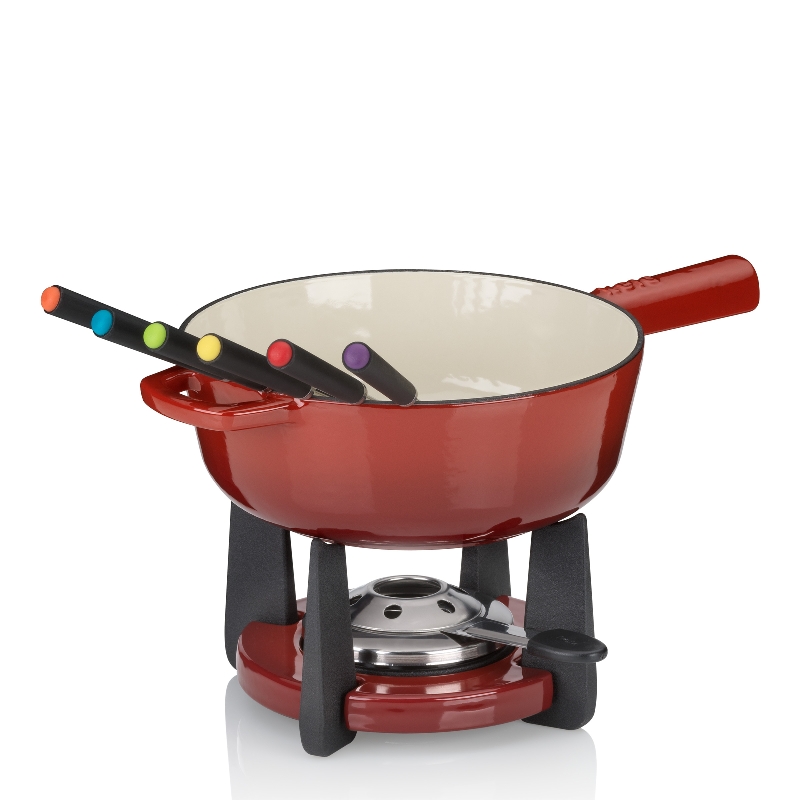 Kela Käsefondue-Set Calido Gusseisen rot 17,5cm 20,0cmØ 1,8l