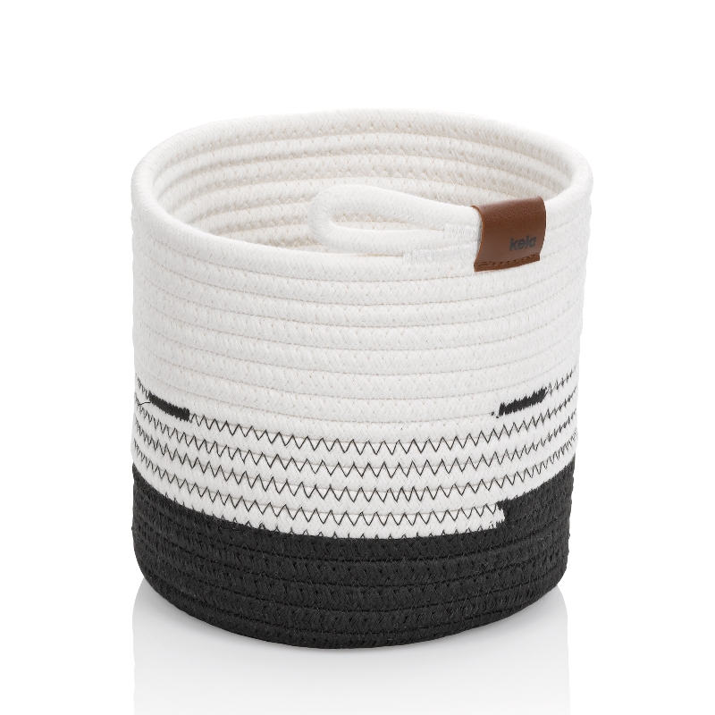 Kela Korb Hedda Baumwolle/Polyester Mischung weiß-schwarz 17,0cm 18,0cmØ