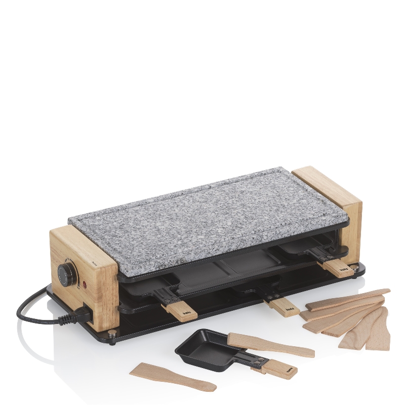 Kela Raclette/Stein Bedretto Granit schwarz 8Personen 49,0x20,5x12,5cm