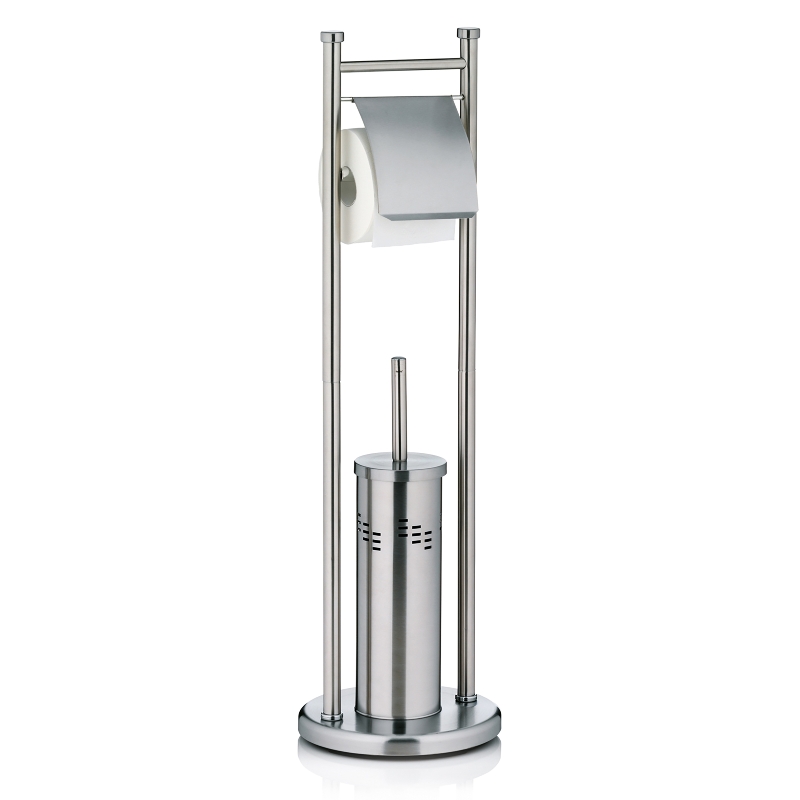 Kela Toilettengarnitur Swing Edelstahl silber matt 77,5cmh 22cmØ