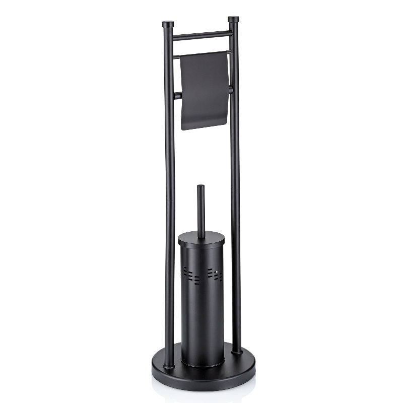 Kela Toilettengarnitur Swing Edelstahl schwarz 77,5cm 22,0cmØ