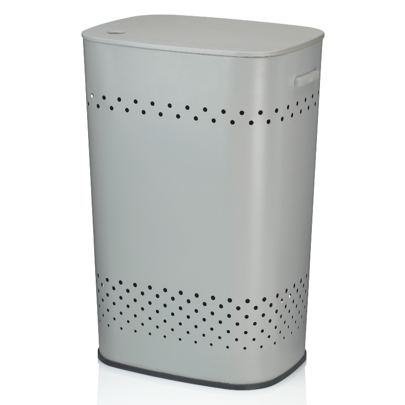 Kela Sitz-Wäschebox Malaga Metall hellgrau 39,5x29,5x57,5cm