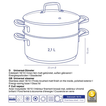 Universal steamer Flavoria
