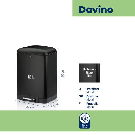 Poubelle à pédale Davino 6 et 12L