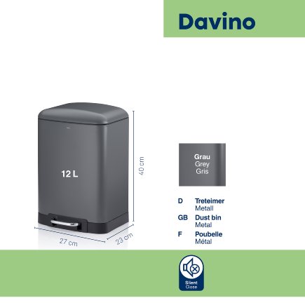 Pedal bin Davino 6 and 12L