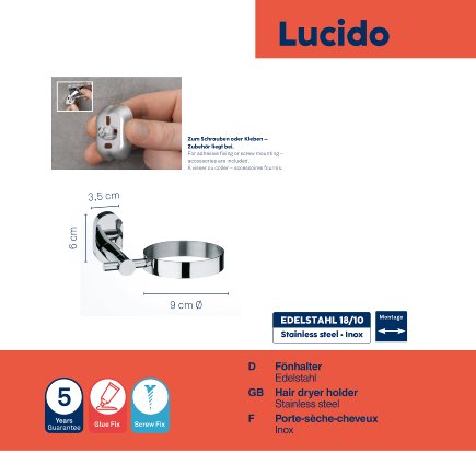 Porte-sèche-cheveux Lucido