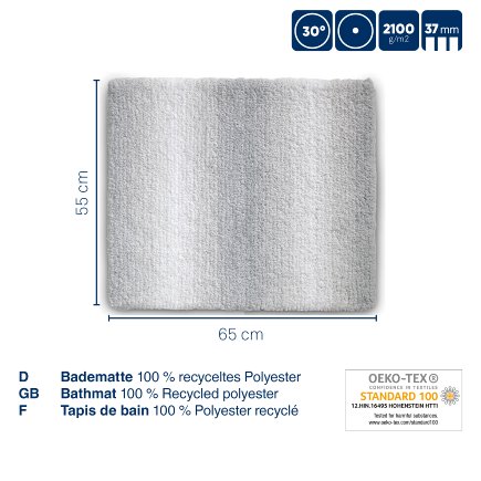 Tapis de bain Ombre bleu géle