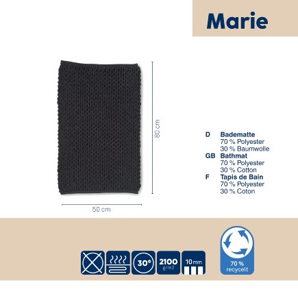 Bathmat Masha light grey