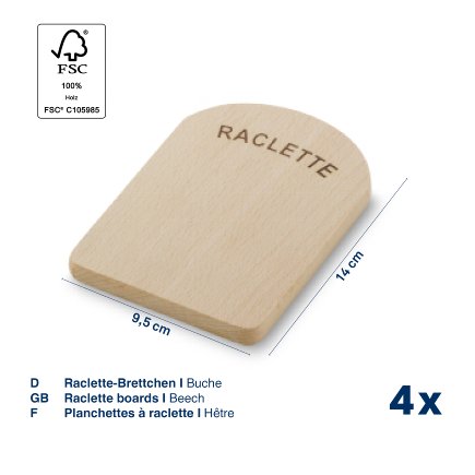 Raclette-Brettchen Baar 4tlg.
