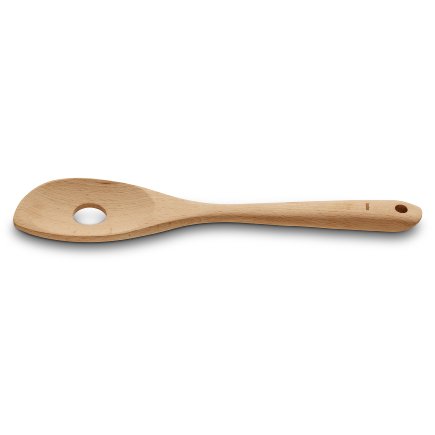 Pointed hole cooking spoon