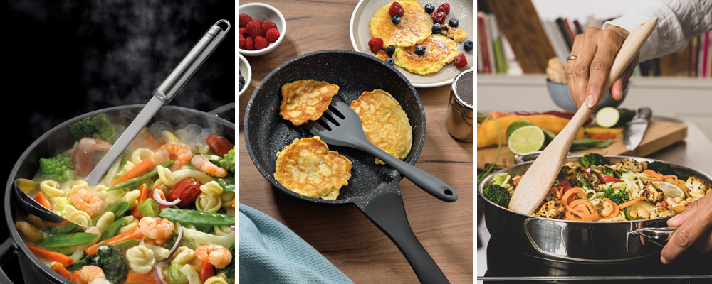 Küchenhelfer von kela bei der Zubereitung von Gerichten